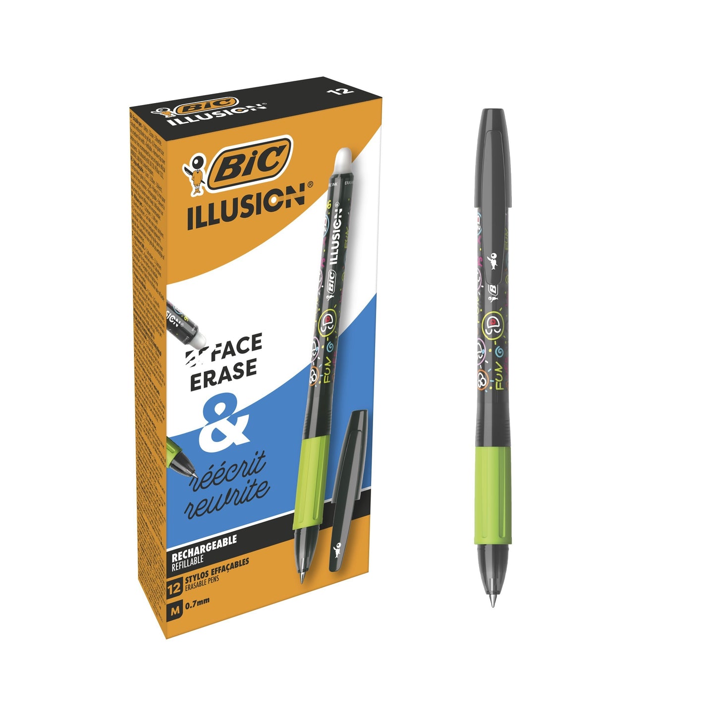BIC -  Gelschrijver  gelocity illusion m zwart | 12 stuks