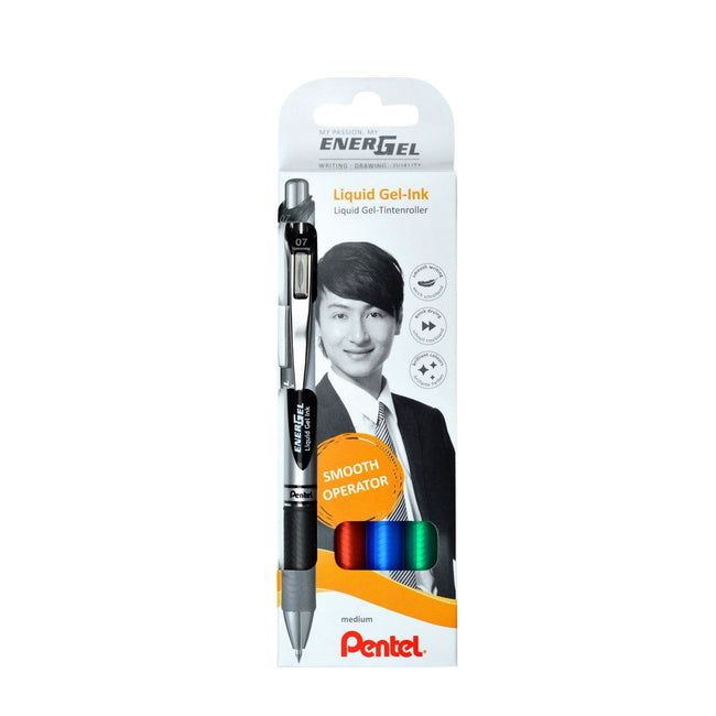 Pentel -  Gelschrijver BL77 Energel medium assorti 4 stuks