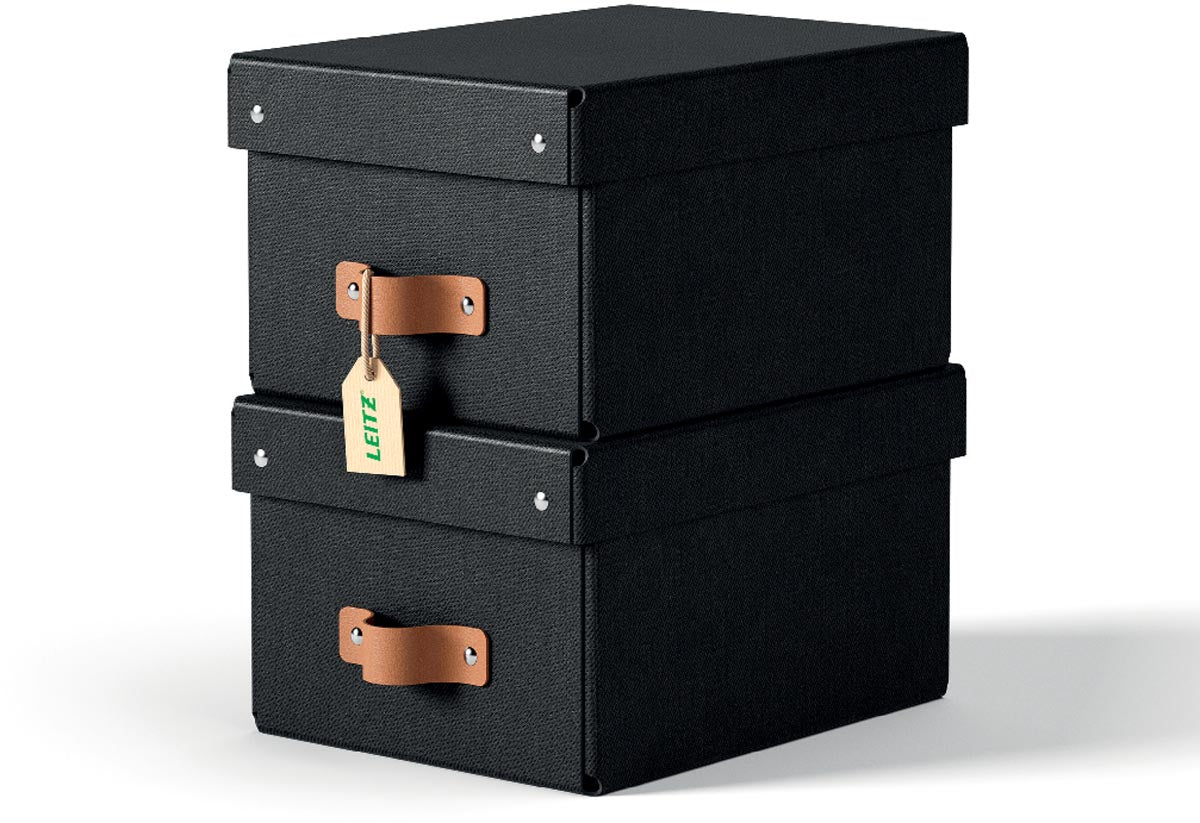 Leitz -  Puro opbergdoos, small, ft A5, 7 liter, zwart, pak van 2 stuks