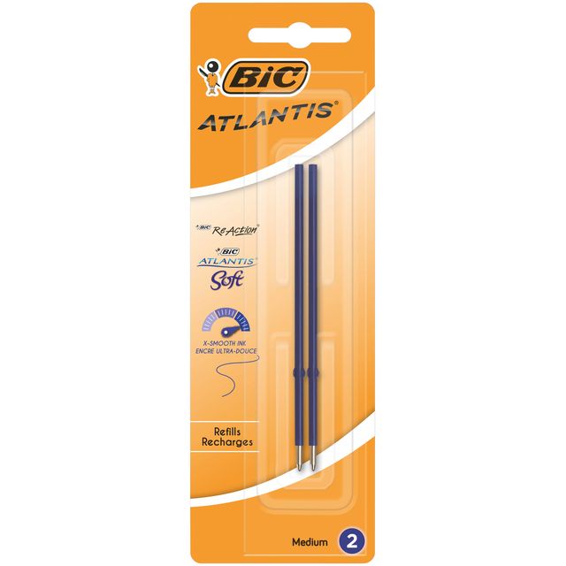 BIC - Ballpoint pen refill for various ballpoint pens medium blue blister of 2 pieces
