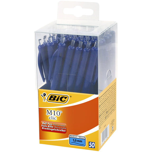 Bic - balpen M10 Clic, doos met 50 stuks, blauw