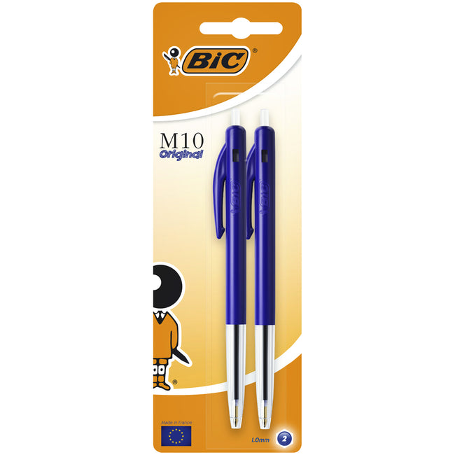 Bic - Ballpoint pen M10 medium blue blister of 2 pieces