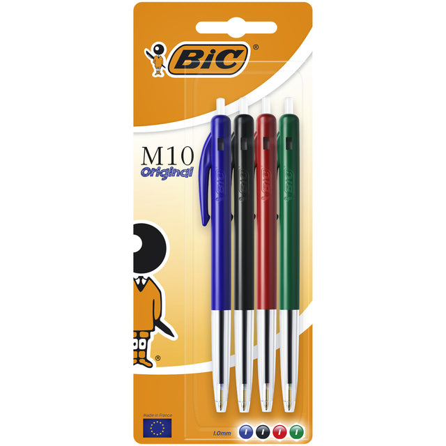 Bic - Balpen M10 assorti medium blister à 4st | 20 stuks