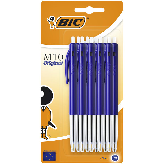 BIC - Balpen M10 blauw medium blister à 10st