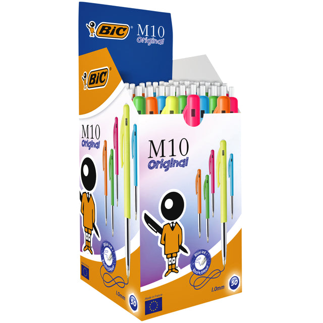 BIC - Ballpen Bic M10 Colors Limited Edition M Assorti | Boîte extérieure une pièce de 50