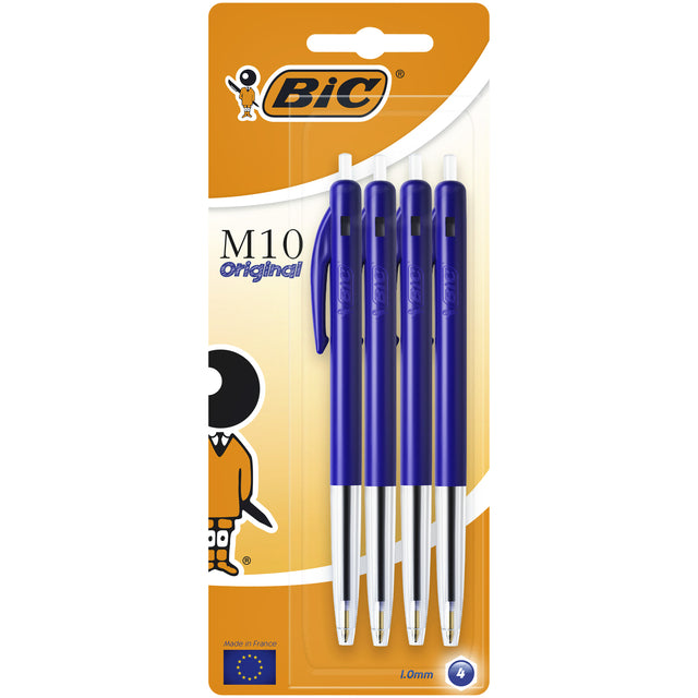 Bic - Balpen M10 blauw medium blister à 4st | 20 stuks