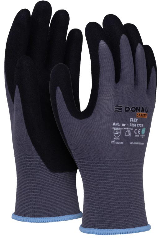 DONAU SAFETY -   veiligheidshandschoenen Flex, grijs, L, maat 9