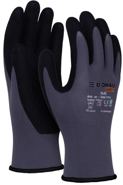 DONAU SAFETY -   veiligheidshandschoenen Flex, grijs, XL, maat 10