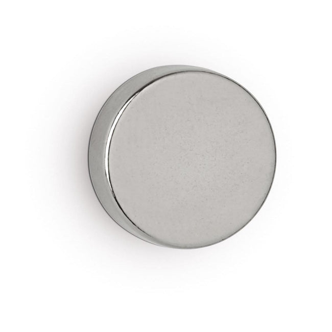 Maul - neodymium disc magnet, ft 15 x 5 mm, pulling force 4.5 kg, silver, blister of 4 pieces