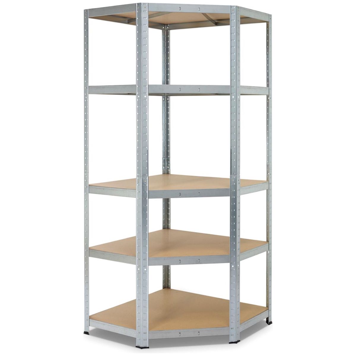 AVASCO - un coin solide de rack, ft 176 x 75 x 40 x 50 cm, 5 étagères, galvanisé