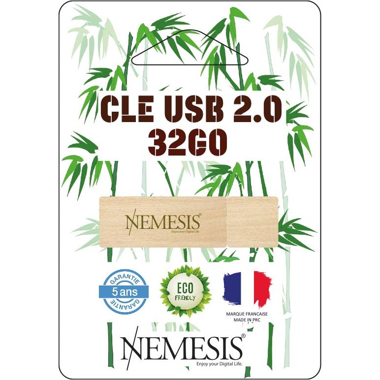 Merkloos - Nemesis USB-stick, bamboe, 32 GB