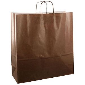 Sac à cordon en papier 45x17x47cm 50pcs marron choco