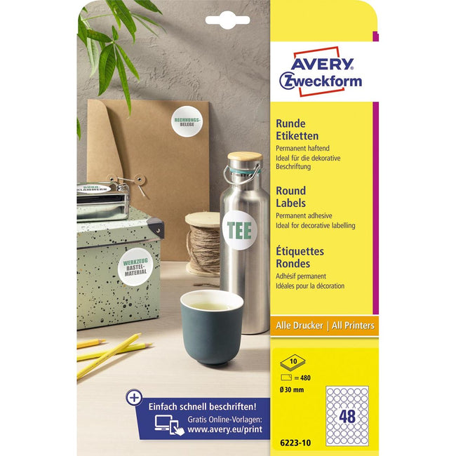 Avery Zweckform - Etiquette ronde poids permanent 30mm 480x