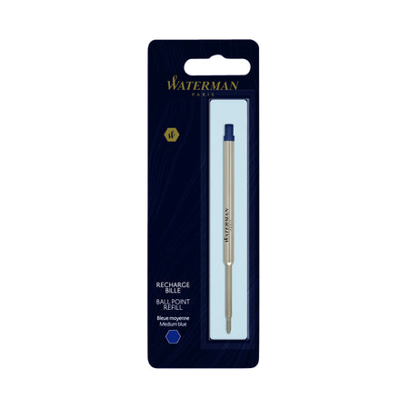 Waterman - Recharge pour stylo à bille bleu moyen blister de 1 pièce | 12 pièces