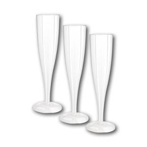 Verre à champagne transparent avec pied 10 pièces