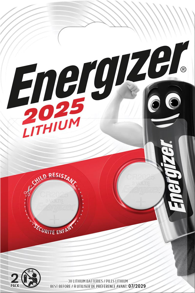 Energizer - knoopcel CR2025, blister van 2 stuks