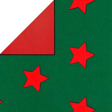 Klika - Cadeaupapier - Geschenkpapier - Xmas s red on green 70 cm