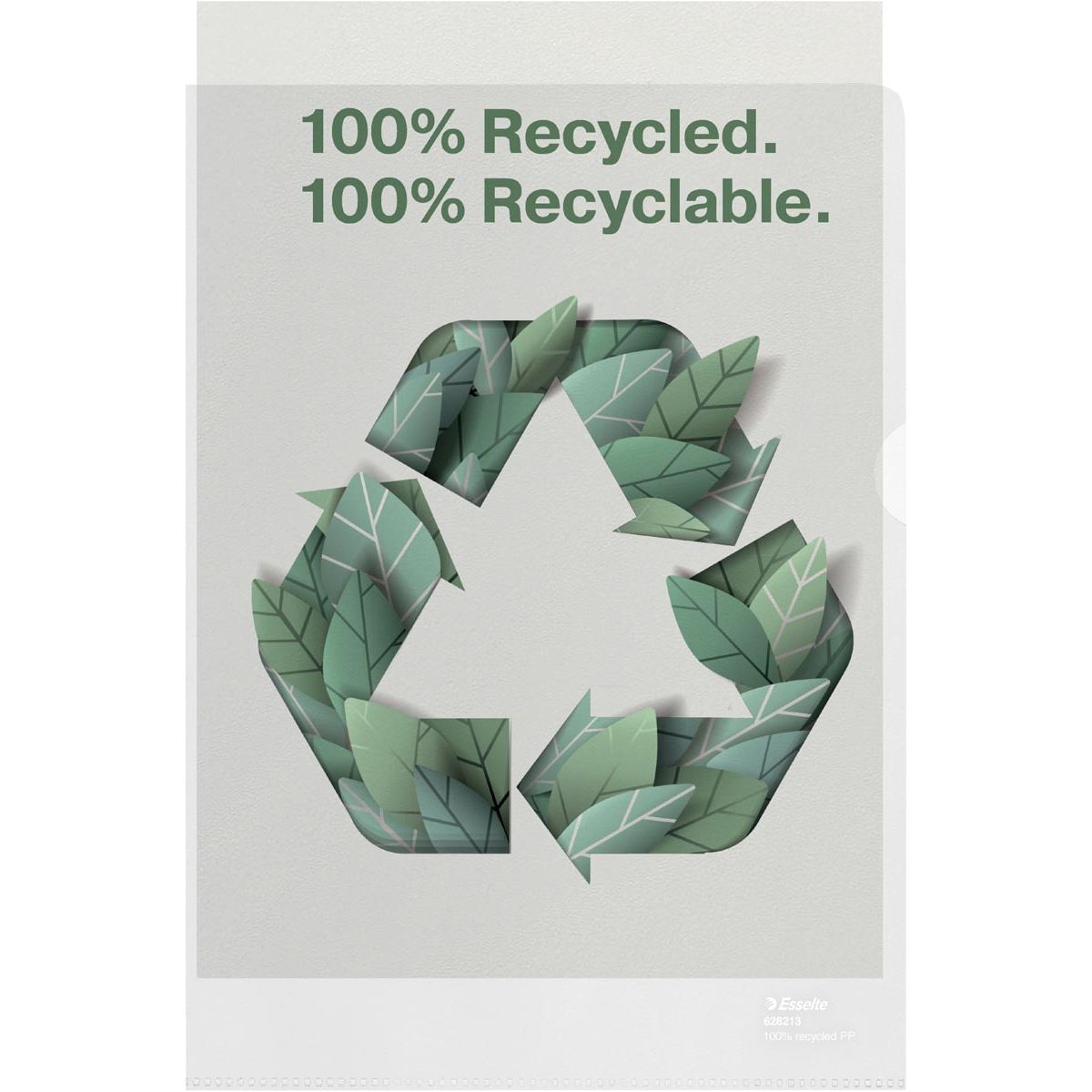 Esselte - L -Folter, 100 % recycelt, transparent, Kiste mit 20 Teilen