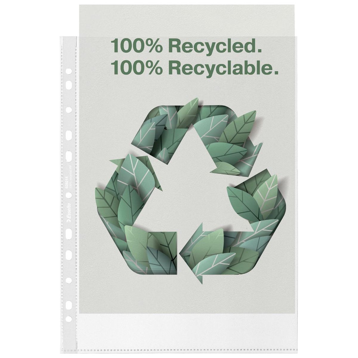 Esselte - geperforeerde showtas, 100 % gerecycleerd, ft A4, 70 micron, doos van 20 stuks