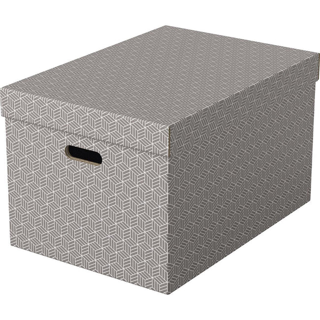 Esselte - Boîte de rangement à domicile, ft 35,5 x 51 x 30,5 cm, gris, paquet de 3 pièces