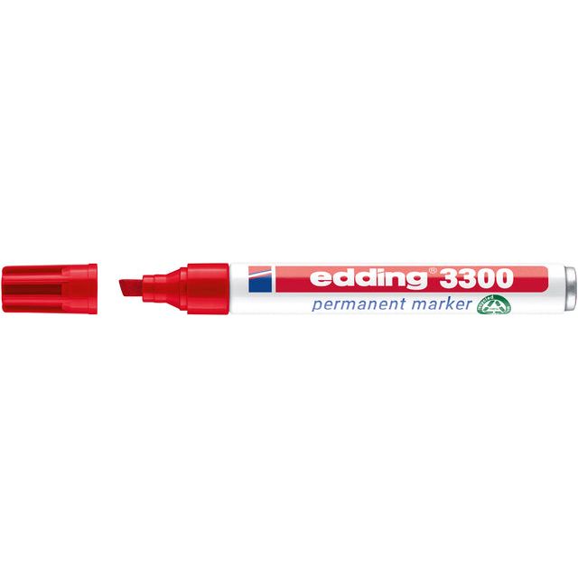 Edding - Felt -Tip Edding 3300 incliné 1-5 mm rouge | Boîte extérieure une pièce de 10