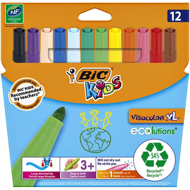 Bickids - ColorStift Bickids Visacolor xl Eco 12st Ass | Endui un 12 pièces