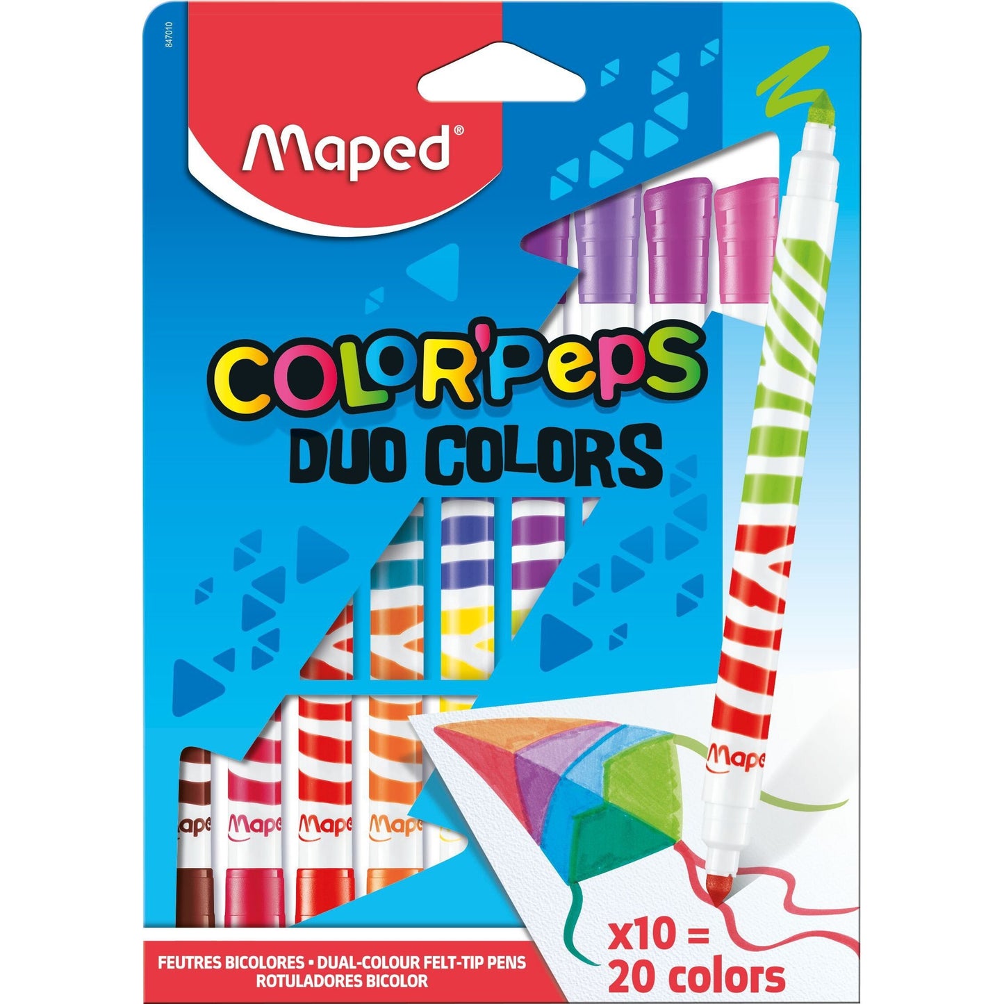 Maped - Rotulador Color'Peps Duo Colors set de 10 piezas surtidas
