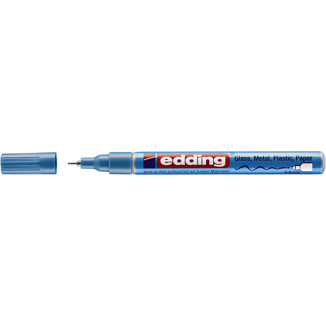 Edding -  Viltstift  780 lak rond 0.8mm mtl lichtblauw | 10 stuks