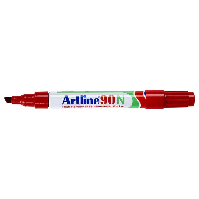 Artline - Viltstift artline 90 schuin 2-5mm rood | 12 stuks