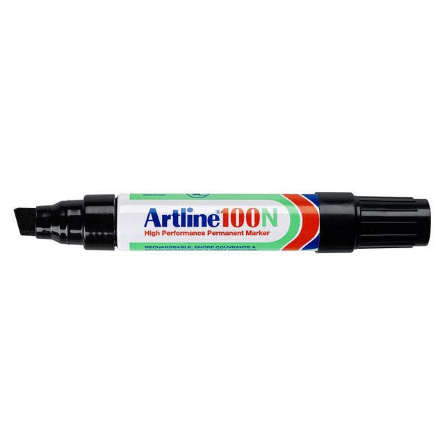 Artline - Felt -Tip Marker 100 slanting 7,5-12 mm noir | Boîte extérieure une pièce 12