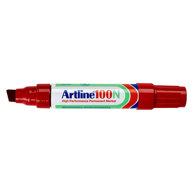 Artline - Felt -tip Penstine 100 incliné 7,5-12 mm rouge | Boîte extérieure une pièce 12