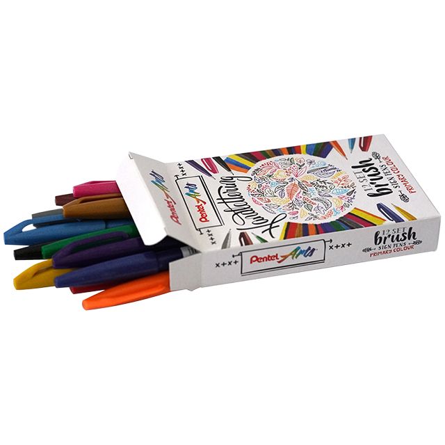 Pentel - Brushpen SES15C Sign Artist colores estándar surtidos 12 piezas