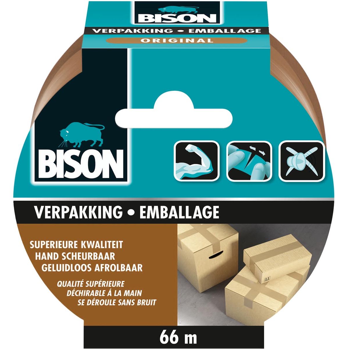 Bison -   verpakkingse Original, ft 50 mm x 66 m