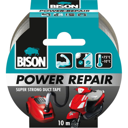 Bison - Nastro adesivo Power Repair, ft 48 mm x 10 m, grigio