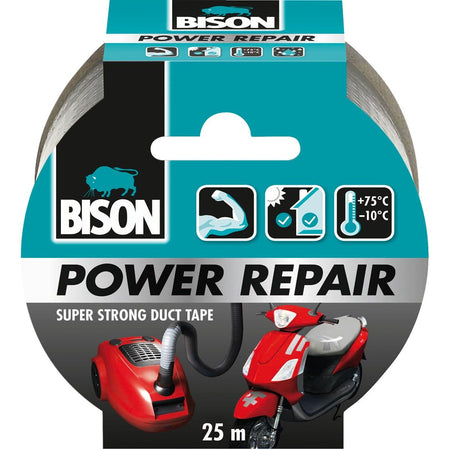 Bison - Nastro adesivo Power Repair, ft 48 mm x 25 m, grigio