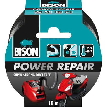Bison - Nastro adesivo Power Repair, ft 48 mm x 10 m, nero