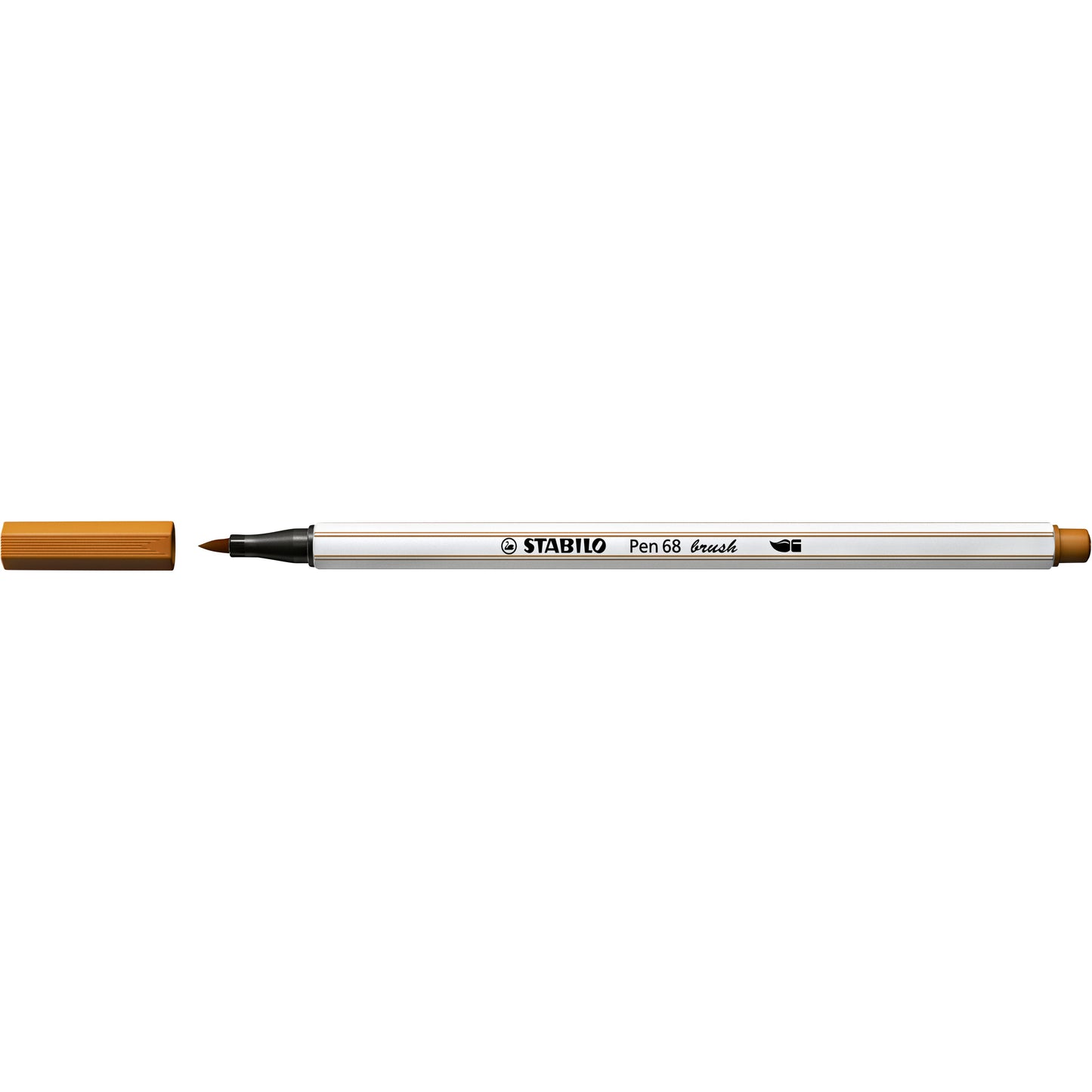 Stabilo -  Pen 68 brush, premium brush viltstift, donker oker, per stuk