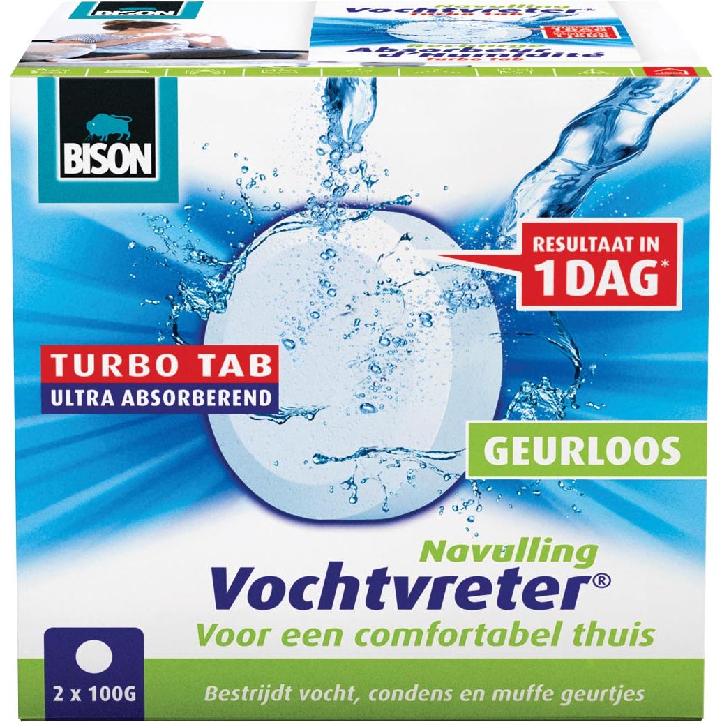 Bison - Bison navulling voor ontvochtiger Ambiance, doos van 2 tabs van 100 gram