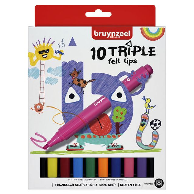 Bruynzeel - Felt -Stift Brynzeel Triple Ass | Blister un 10 morceau