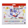 Bruynzeel - Filzstift Kids Twin Point Set mit 20 Farben | 6 Stück