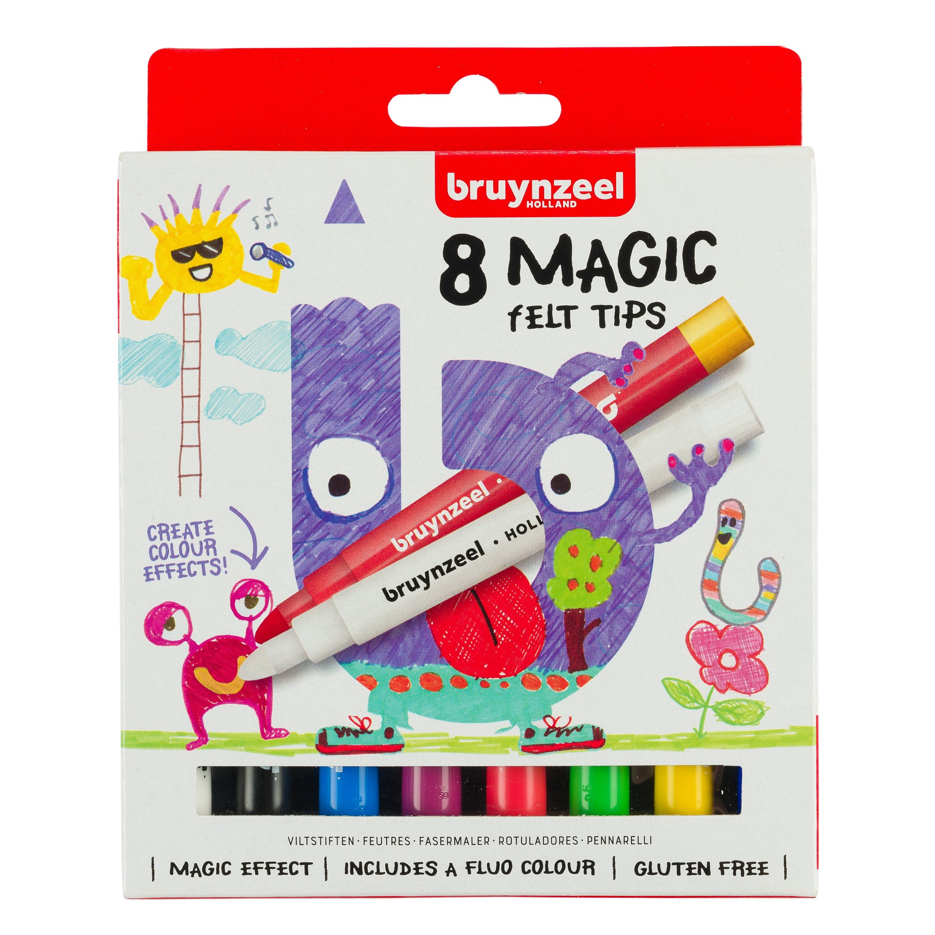 Bruynzeel - Pennarello Kids Magic Point set di 8 colori