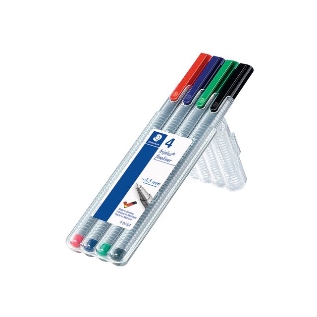 Staedtler -  Fineliner Triplus 334 assorti 0.3mm 4 stuks