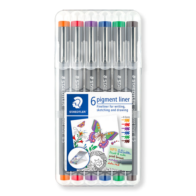 Staedtler - Fineliner Pigment 308 surtido 0,5 mm juego de 6 surtidos