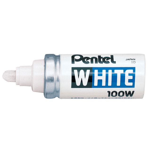 Pentel - Rotulador 100W redondo 4mm blanco | 12 piezas