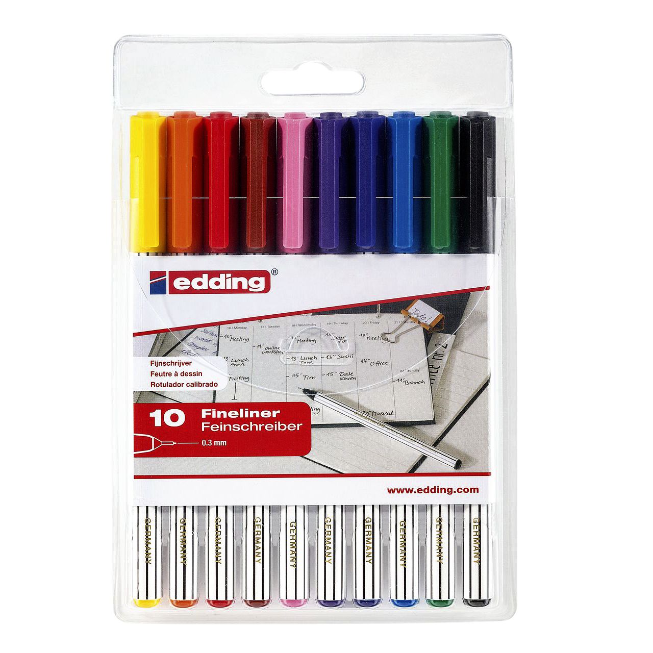 Edding - Fineliner 89/10 fine assorted blister of 10 pieces