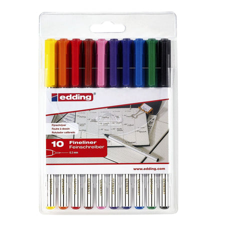 Edding - Fineliner 89/10 blister assortito da 10 pezzi