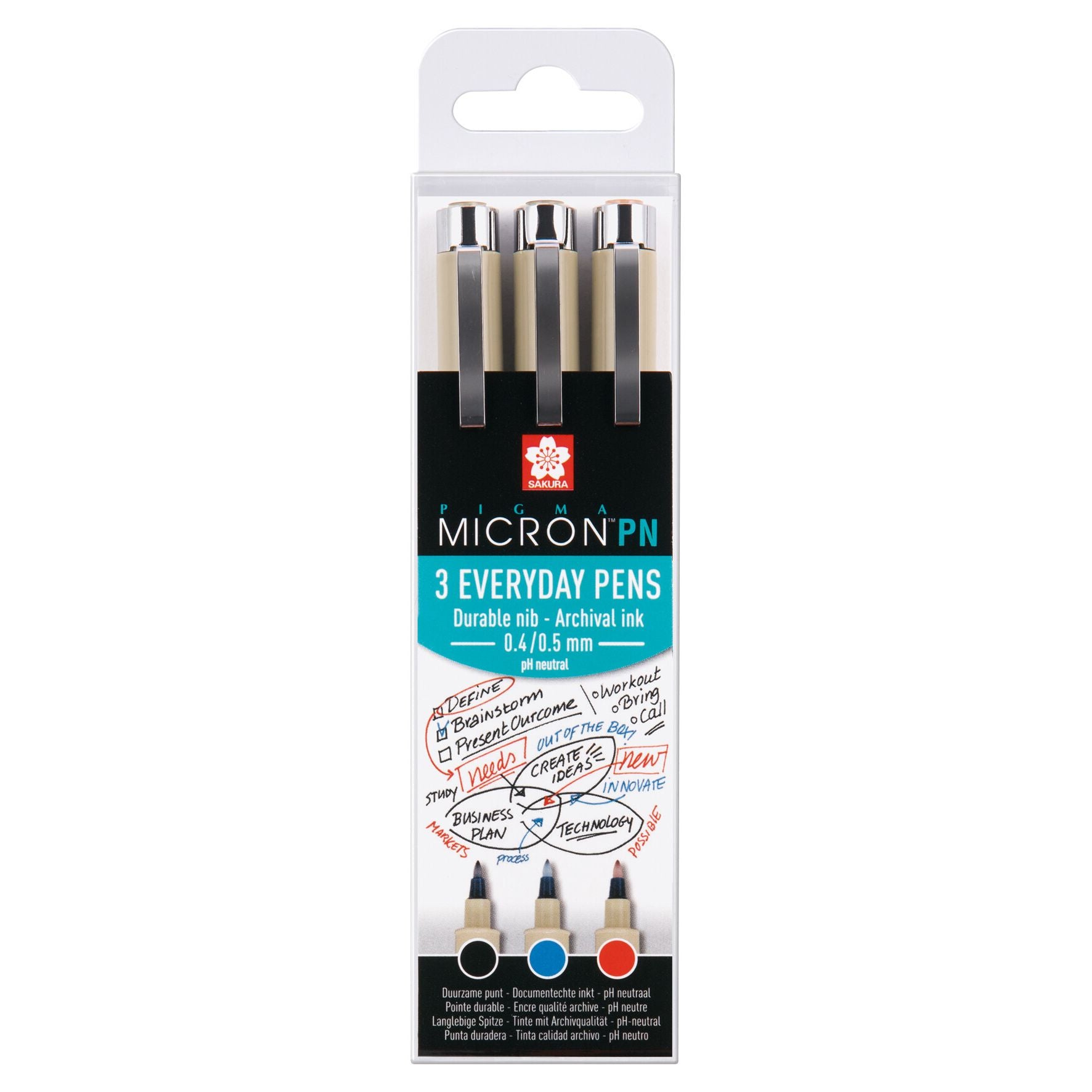 Sakura – Fineliner Pigma Micron 0,4 mm Blister mit 3 Stück sortiert