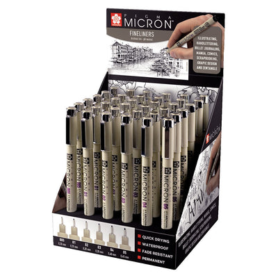 Sakura -  Fineliner pigma micron assorti zwart | 36 stuks