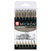Sakura - Fineliner Pigma Micron ass + brush pen black | 6 pieces