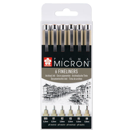 Sakura - Fineliner pigma micron set 6 pieces black | 6 pieces